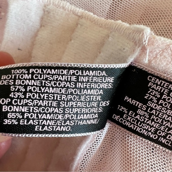 Victoria’s Secret sheer pink and black mesh and lace push up bra lingerie nighty - Picture 9 of 9